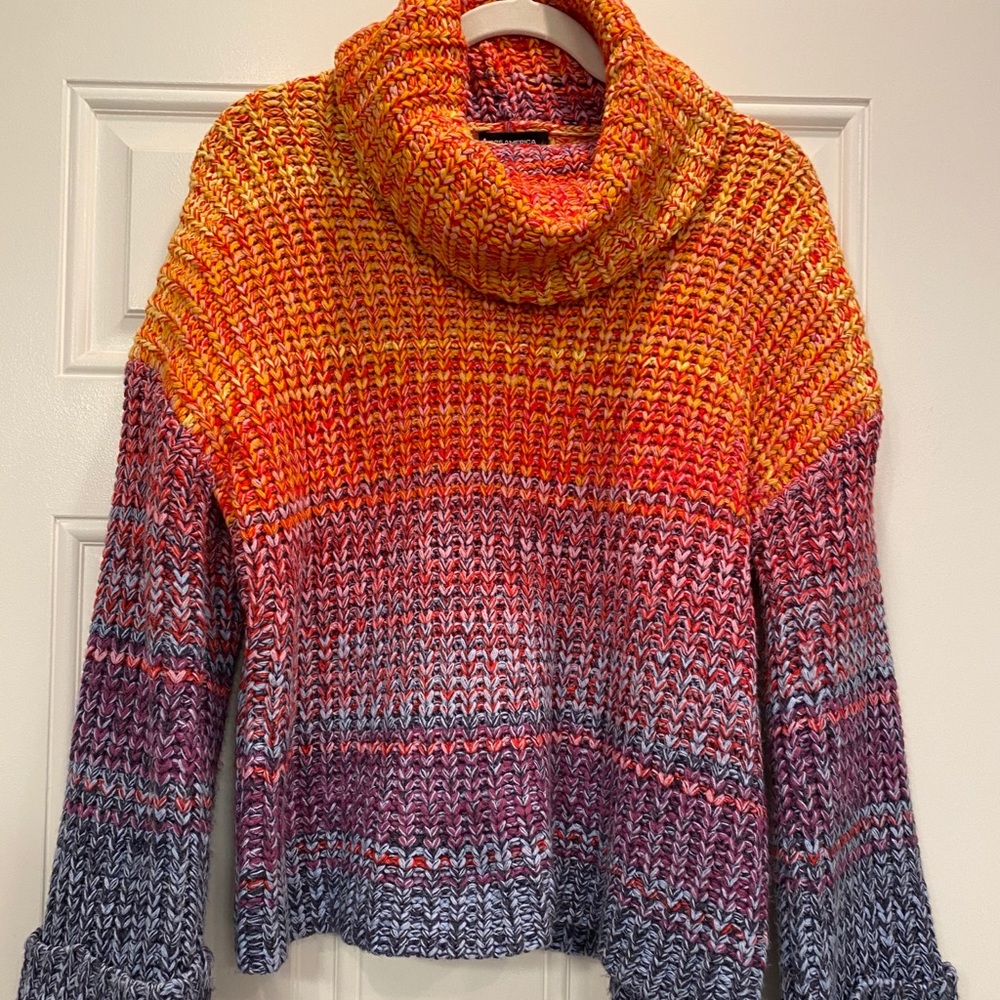 Multicolored chunky knit sweater